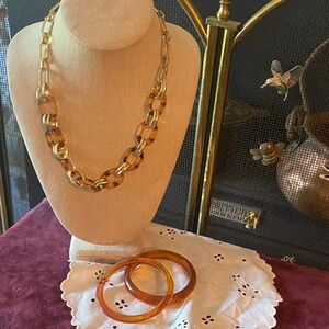 Vintage 80’s Lucite Necklace and Bangle Set